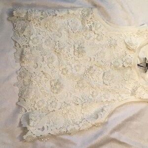 White Lace Floral Top